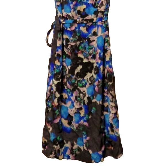 LK Bennett Silk Midi Dress Coquette Floral Short Sleeve Tie Waist Womens 2 NWT - Picture 5 of 11